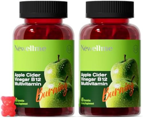 Sugar-Free Apple Cider Vinegar (ACV) Gummies with The Mother & B12, Vegan Organic Vitamin Gummies for Digestion, Energy & Metabolism,Gluten-Free, Multivitamin Support