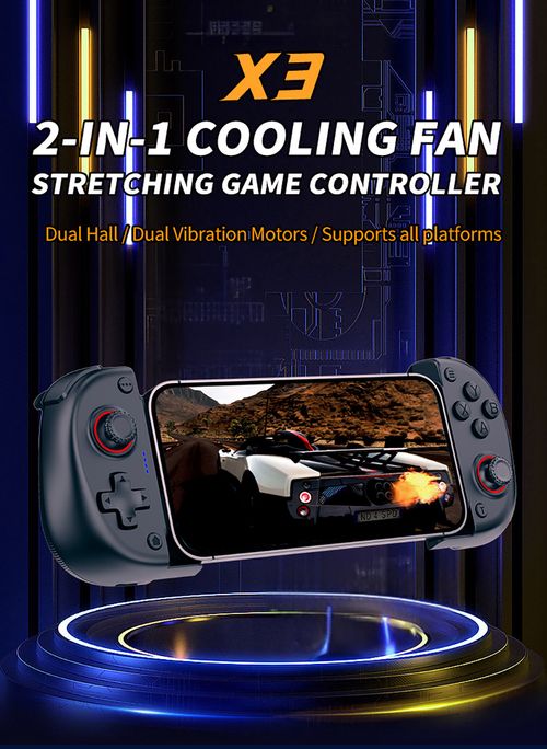 2-in-1 cooling fan stretches the gamepad-Red and blue