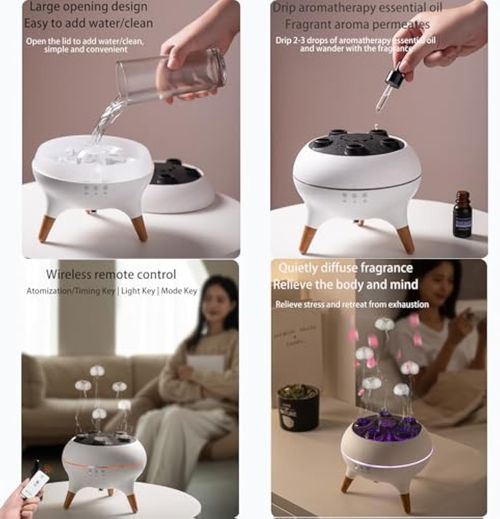 Dynamic Aromatherapy Diffuser, 250ml Essential Oil Diffuser, Cool Mist Humidifier, Jellyfish Mist Effect, LED Mood Lights, Dynamic Aroma Diffuser for Home, Bedroom & Office