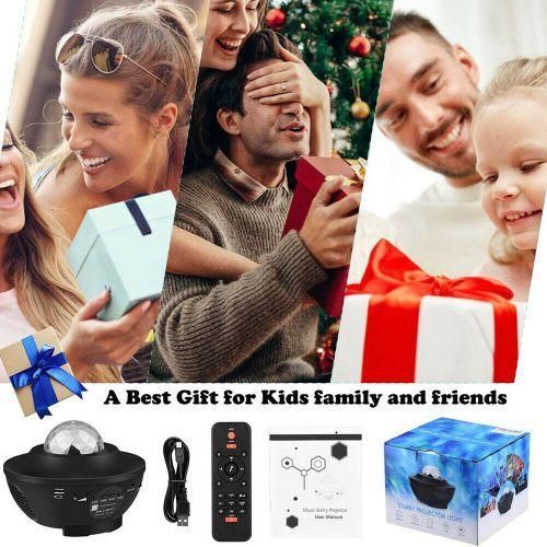 Starry Projector Light Led Night Lamp With Remote Control-Black