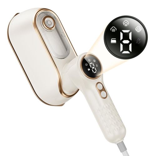 Travel Steamer Iron 1200W Portable Handheld 4Modes with LCD Display 10S Fast Heating 180° Swivel Handle for Garment Steaming, White