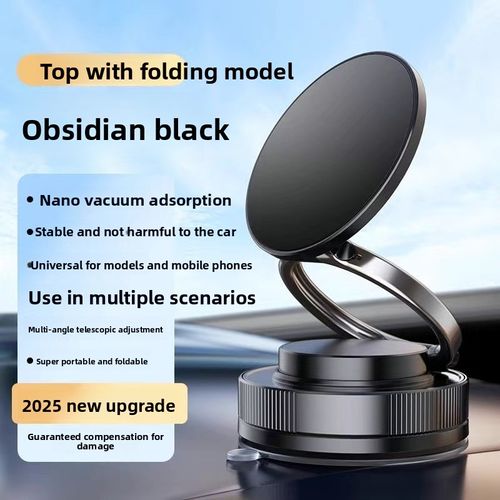 360 ° Adjustable Vacuum Magnetic Phone Holder, Suitable for Car Gym Mirror Shower, Super Strong Suction Cup - Universal Car Mount, Compatible with All Smartphones and Vehicles