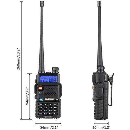 Leopard UV-5R Interphone Walkie Talkie Two Way Radio FM - Black