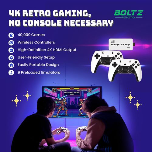 Retro Game Console with 20000+ Built-in Games 19 Emulators 2 Wireless Controllers 4K Output & 64GB SD Card Perfect for Kids & Adults - Portable Gaming System