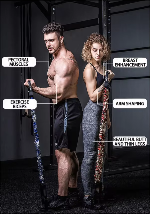 3-Way Natural Latex Resistance Band - Full Body Stretching & Strength Training