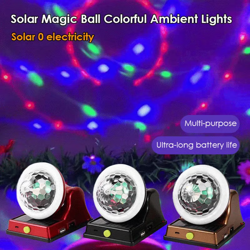 Solar Charging Colorful Magic Ball RGB Atmosphere Light