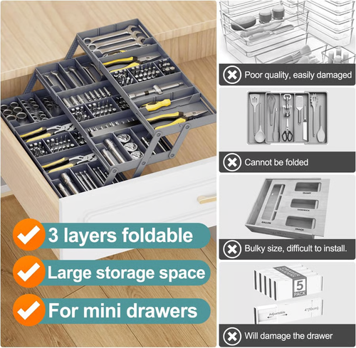 Multi Level Smart Drawer Organizer