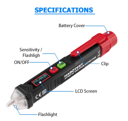 Intelligent non-contact New HT100 non-contact AC Voltage Detector