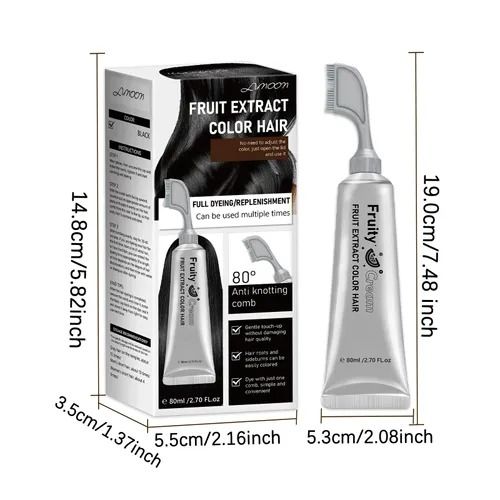🔥Hot Seller🔥 COD！Plant-Based Hair Dye: Turns Hair Black with Just One Comb—Safe and Harmless for Men and Women at Home