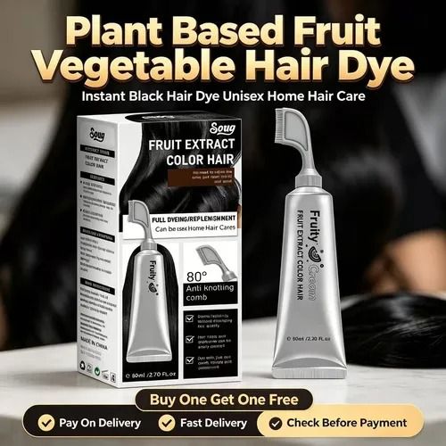 🔥Hot Seller🔥 COD！Plant-Based Hair Dye: Turns Hair Black with Just One Comb—Safe and Harmless for Men and Women at Home