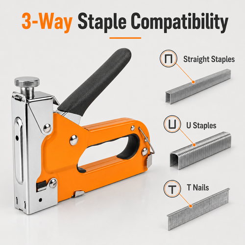 🔥HOT SALE🔥 COD！Three-in-One Manual Nail Gun for Door, U-Shaped, and T-Shaped Woodworking