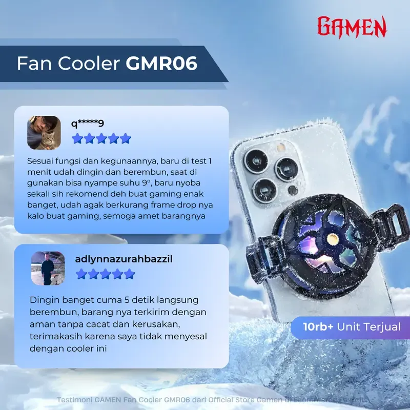Pendingin Kipas Radiator GMR06 Radiator Kipas Magnetik Pendingin Ponsel Pendingin HP Ultra Cooling Fan Pendinginan Instan Kompatibel dengan Model Asli