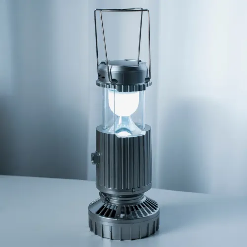 Outdoor Solar-Powered Fan with Camping Light and Bluetooth Speaker