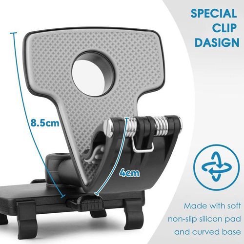 Versatile Car Phone Holder - 360° Rotation & Stable Clamping for Phones up to 9.5cm