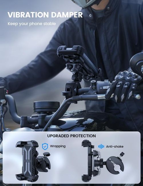 Motorcycle Anti-Vibration Phone Mount with Shock Absorption