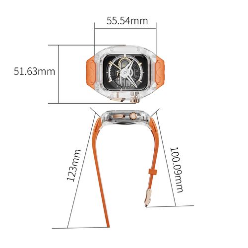 Compatible with Apple Watch Series 7-8-9-10 - iWatch Transparent Case with Lamborghini & Richard Mille Inspired Design and Apple Watch Strap
