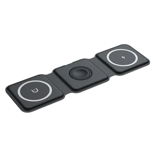 15W Foldable Magnetic Wireless Charger: 3-in-1 Portable Charging Station