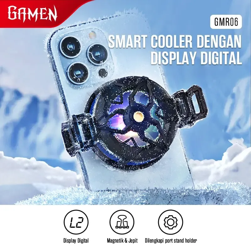 Pendingin Kipas Radiator GMR06 Radiator Kipas Magnetik Pendingin Ponsel Pendingin HP Ultra Cooling Fan Pendinginan Instan Kompatibel dengan Model Asli