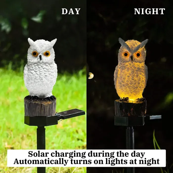Enchanted Glow Owl Solar Garden Lantern