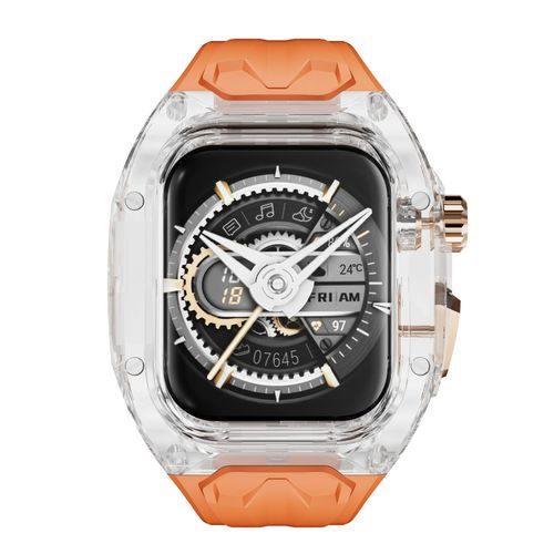 Compatible with Apple Watch Series 7-8-9-10 - iWatch Transparent Case with Lamborghini & Richard Mille Inspired Design and Apple Watch Strap