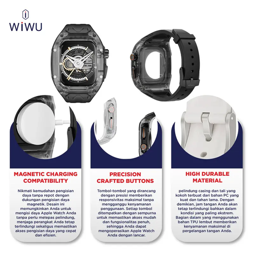 Compatible with Apple Watch Series 7-8-9-10 - iWatch Transparent Case with Lamborghini & Richard Mille Inspired Design and Apple Watch Strap