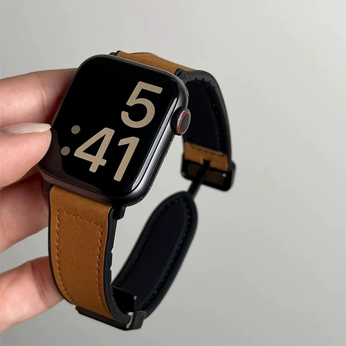 Just strap Not watch⚠️Elegant Brown Leather Apple Watch Strap (42-44-45-49-Series 10-46mm) - Durable Design