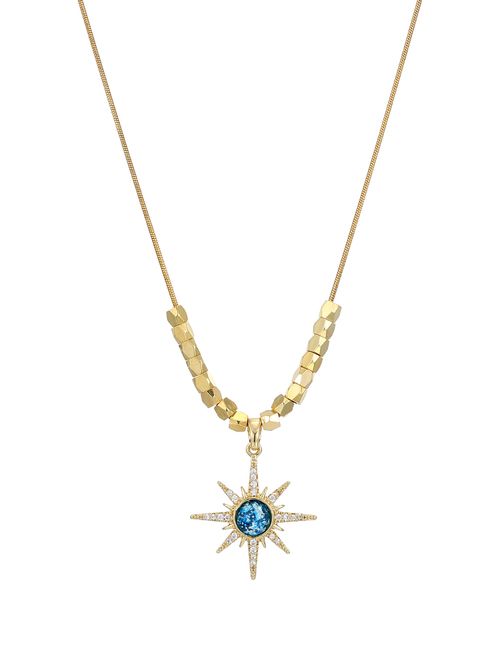 Zircon Sunflower Pendant Necklace for Women