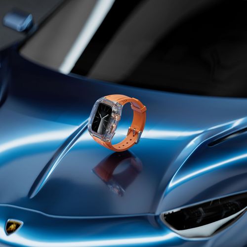Compatible with Apple Watch Series 7-8-9-10 - iWatch Transparent Case with Lamborghini & Richard Mille Inspired Design and Apple Watch Strap