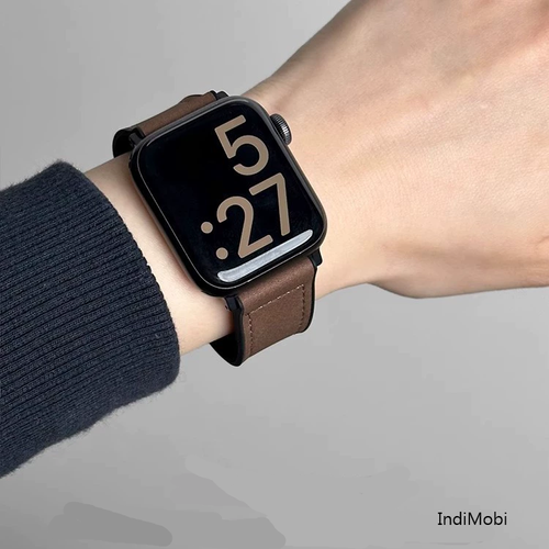 Just strap Not watch⚠️Elegant Brown Leather Apple Watch Strap (42-44-45-49-Series 10-46mm) - Durable Design