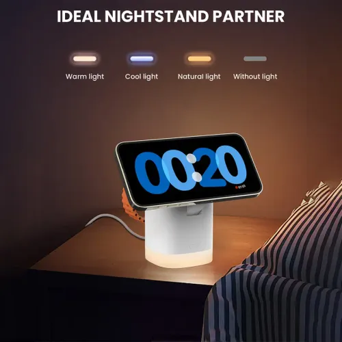 Magnetic 3-in-1 Wireless Charger, Foldable Desktop Phone Stand, Multi-Functional Charging Dock