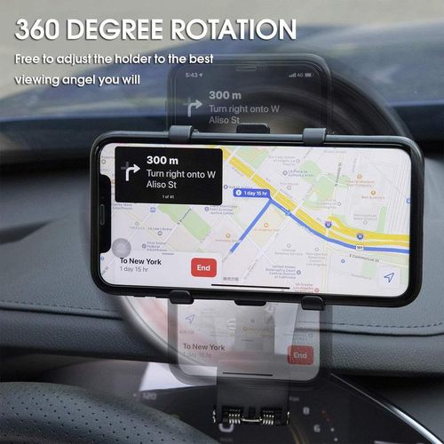 Versatile Car Phone Holder - 360° Rotation & Stable Clamping for Phones up to 9.5cm