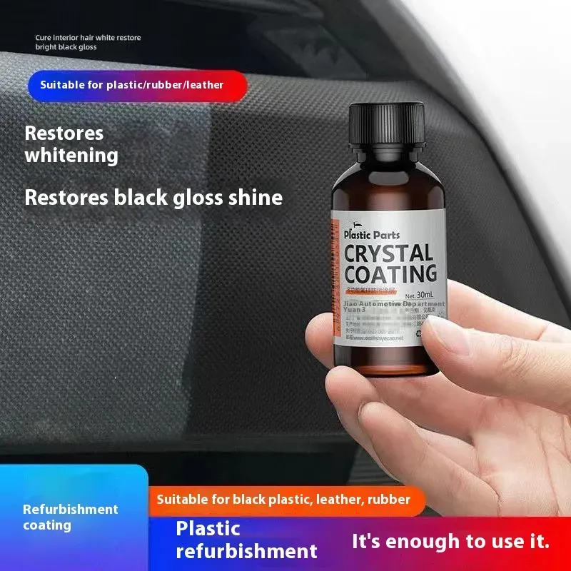 Car Multi-Function Plastic Parts Crystal Coating Refurbishment Agent Reducing Agent Black Car Bumper Interior Car Ageing Household Use