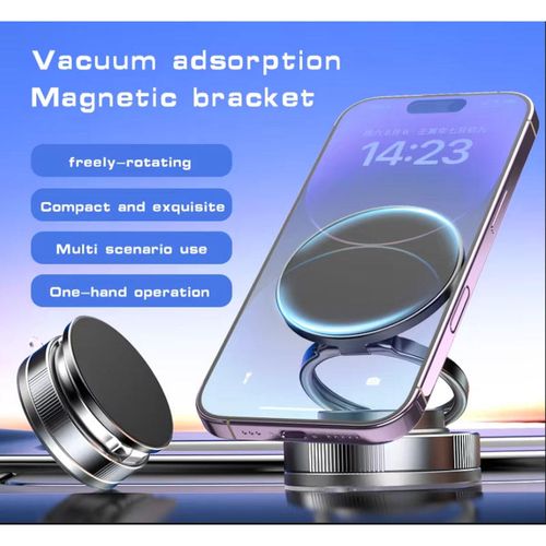 Supporte para celular magnético com sução vácua ajustável 360°