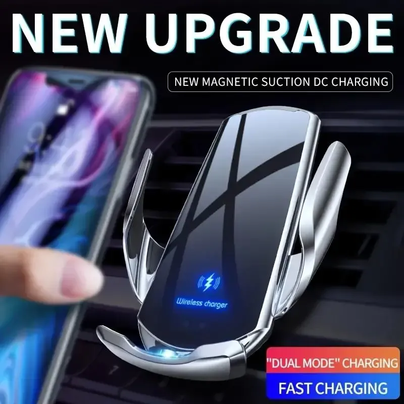 15W Wireless Car Charger, Automotive Electric Induction Wireless Charger, Car Vent Mount Bracket, Fast Charging Auto-clamping Car Phone Holder Mount, Induction Technology, Smart Car Charger