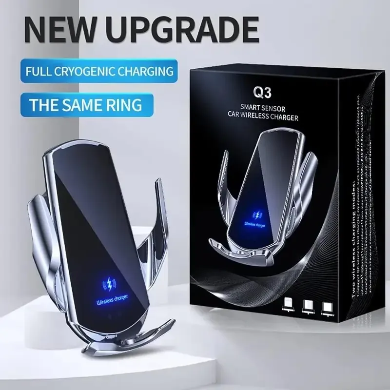 15W Wireless Car Charger, Automotive Electric Induction Wireless Charger, Car Vent Mount Bracket, Fast Charging Auto-clamping Car Phone Holder Mount, Induction Technology, Smart Car Charger