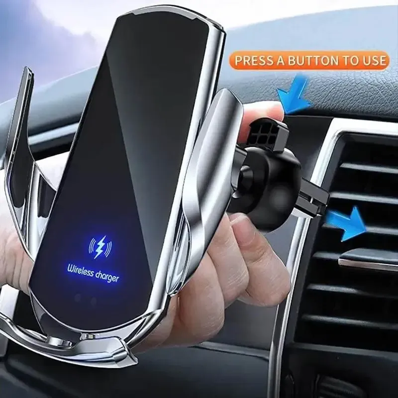 15W Wireless Car Charger, Automotive Electric Induction Wireless Charger, Car Vent Mount Bracket, Fast Charging Auto-clamping Car Phone Holder Mount, Induction Technology, Smart Car Charger