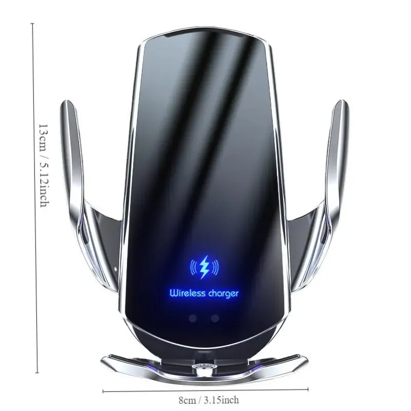 15W Wireless Car Charger, Automotive Electric Induction Wireless Charger, Car Vent Mount Bracket, Fast Charging Auto-clamping Car Phone Holder Mount, Induction Technology, Smart Car Charger