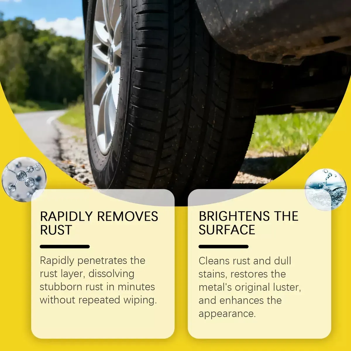Automotive Rust Remover Spray-Duty Iron Remover Spray - Fast-Acting Rust & Iron Converter, Safe for All Automotive Paints, Wheel Rim, Motorcycles, RV, Boat, Restores Metal Surfaces