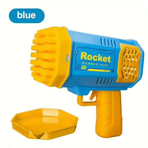 Children's 40-hole electric bubble Machine Handheld Gatling Automatic Bubble Gun Children's Portable Outdoor Party Toy LED Light Hair Dryer Boy Girl Gift (bubble liquid and battery not included)