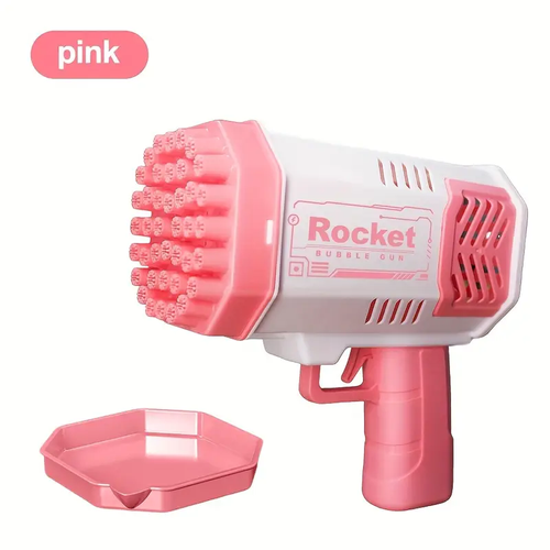 Children's 40-hole electric bubble Machine Handheld Gatling Automatic Bubble Gun Children's Portable Outdoor Party Toy LED Light Hair Dryer Boy Girl Gift (bubble liquid and battery not included)