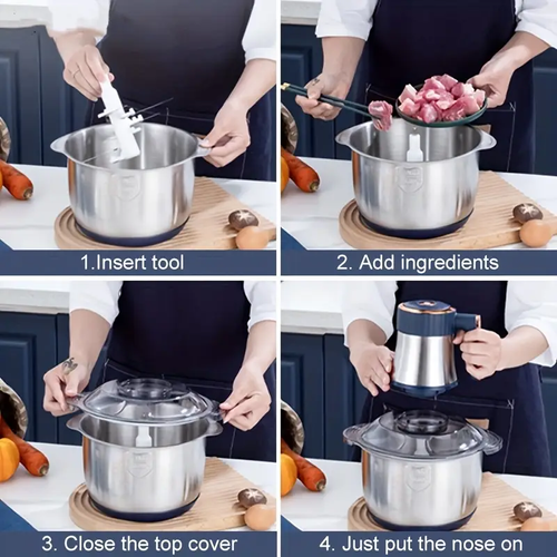 Stainless steel automatic meat grinder