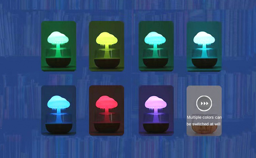1pc Serene Rain Cloud Humidifier with Water Drops, Mushroom Design USB Powered LED Night Light, Adjustable Sleep Sound Diffuser, Acrylic & PP Material, Indoor Use, Indoor Humidifier | Modern Decor Light | USB Powered Humidifier, Air Humidifier