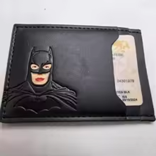 Personalized Leather Bat Wallet Mask Card Holder Bat ID Wallet Gift