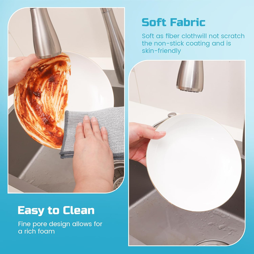 10 Pcs Wire Dishwashing Rag, Double-Layer Non Scratch Wire Dishcloth Multipurpose Wire Miracle Cleaning Cloths for Dry and Wet Cleaning, Metal Dish Cloth for Cookware, Sinks, Dishes, Stove Tops