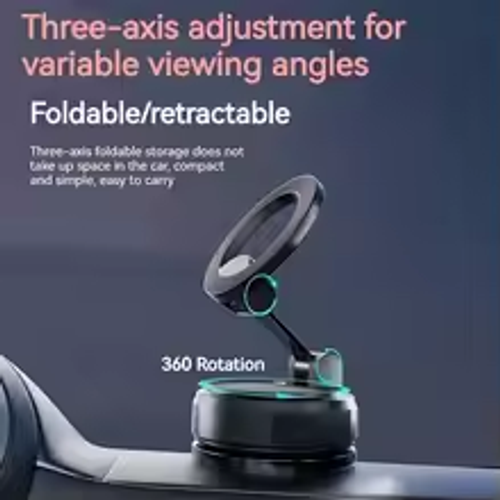 Vacuum magnetic phone holder, Magsafe suction cup phone holder, 360 ° adjustable magnetic phone holder, pocket sized foldable