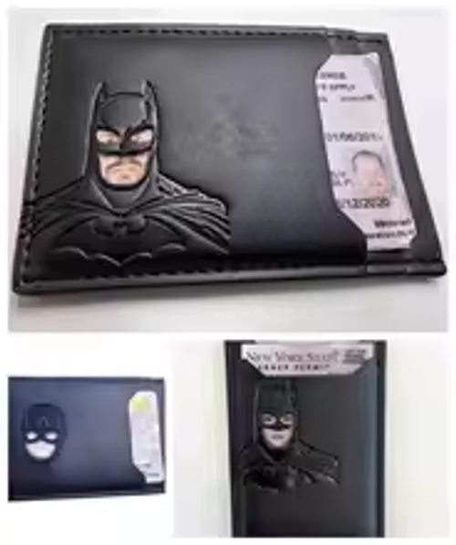 Personalized Leather Bat Wallet Mask Card Holder Bat ID Wallet Gift