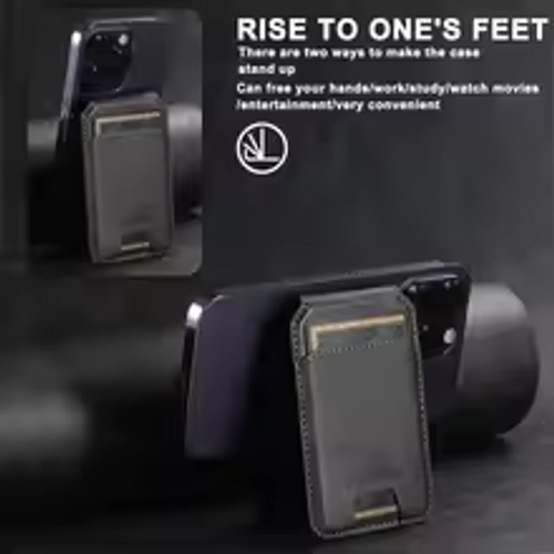 Luxury Leather Cellphone Magsafe Magnetic Card Holder For IPhone 11 12 13 14 15 16 17  Pro Max 15Plus Phone Bank ID Card Wallet Case