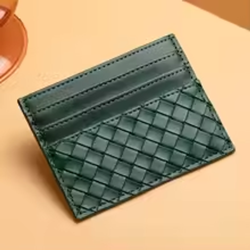 Ultra-Thin Leather Card Holder Woven Compact Driver's License Certificate Cover for Men And Women Business Card Bag