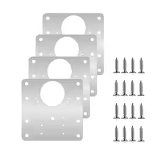 Cabinet Hinge Repair Plate Kit Kitchen Cupboard Door Hinge Mounting Plate With Holes Flat Fixing Brace Brackets Household Tools4PCS