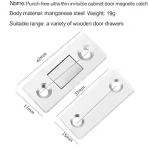 Household Invisible Slim Door suction Bumper Drawer No punch Magnetic Attraction Cabinet SuctionSend 4